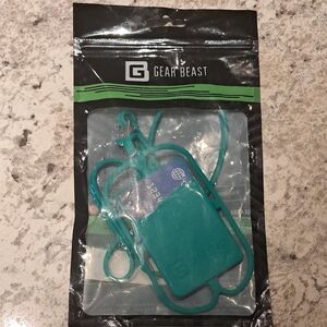 NEW! Gear Beast Teal Phone Lanyard With Card Holder